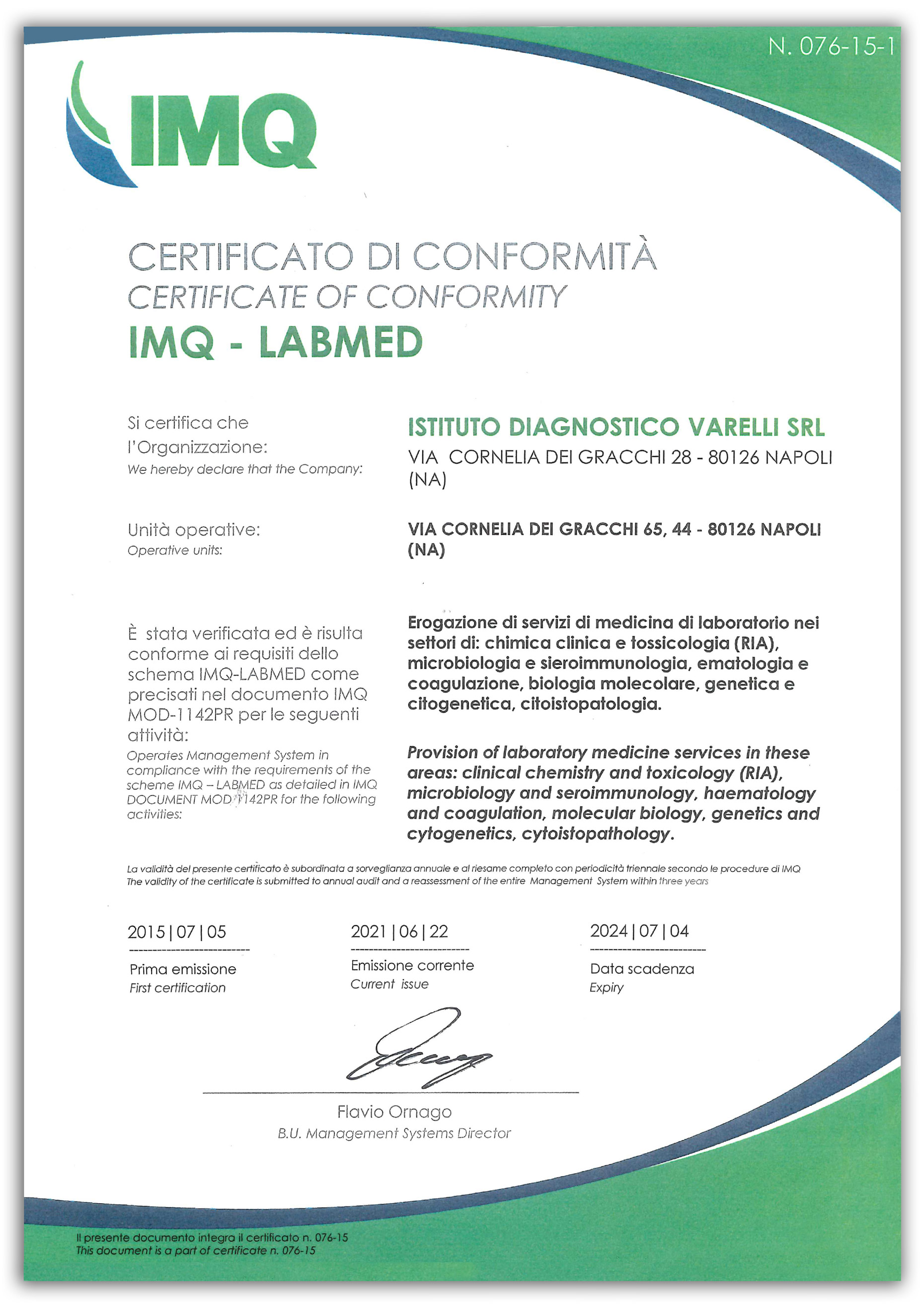 Certificazione IMQ - LABMED